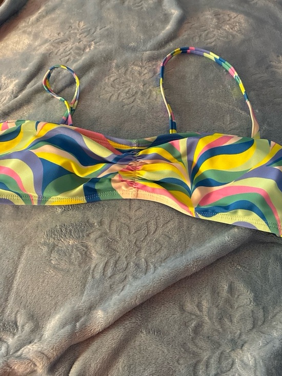 Other - Women’s Multicolor Wave-Print Bikini Top - Rainbow Stripes